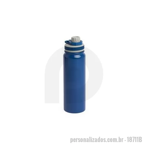 Garrafa térmica personalizada - Garrafa térmica com infusor de bebidas, feita em inox 304 de parede dupla com capacidade de 850ml. Tampa com alça para transporte e tampa de proteção para o bocal. Altura : 27 cm Largura : 7,8 cm Circunferência : 25 cm Peso aproximado g : 394