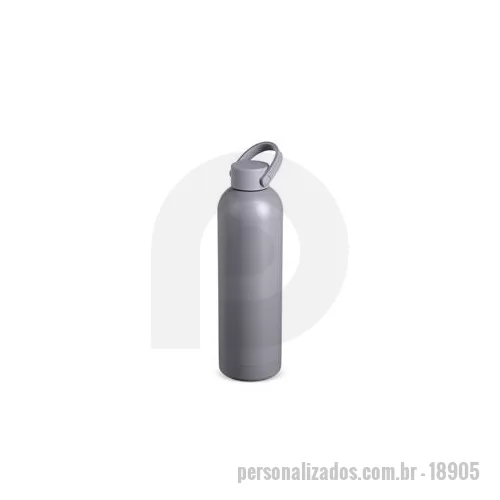 Garrafa térmica personalizada - Experimente a qualidade desta garrafa térmica de 750 ml. Feita em inox 304, excelente para manter a temperatura perfeita, seja ela quente ou fria. Possui tampa plástica com abertura rosqueável e alça flexível emborrachada para maior conforto ao trans