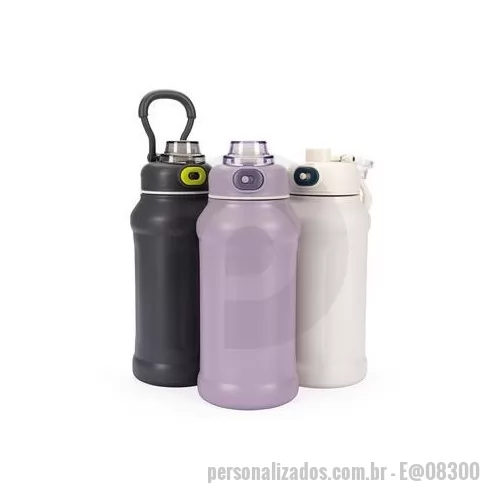Garrafa térmica personalizada - Uma garrafa térmica inox de 800 ml pronta para qualquer situação do seu dia a dia! O seu design esportivo destaca-se também por sua construção robusta de parede dupla e isolamento a vácuo que mantém a temperatura dos líquidos por mais tempo. Sua tamp