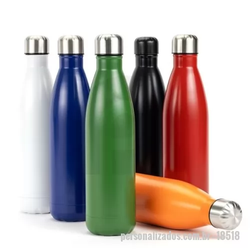 Garrafa térmica personalizada - Descrição: Garrafa térmica 780ml em inox de alta qualidade. Possui tampa rosqueável com detalhe superior em relevo, pode ser utilizada com líquidos quentes ou frios. Observação: não colocar no fogão ou micro-ondas.  Altura :  30,3 cm  Largura :  7,9 cm  Circunferência :  25,7 cm