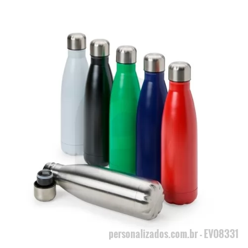 Garrafa térmica personalizada - Garrafa Térmica Inox 500ml Personalizada com Isolamento a Vácuo | Fabricação Própria Garrafa Térmica Personalizada 500ml – Conservação de Temperatura e Elegância para sua Marca  A Garrafa Térmica Personalizada 500ml é a combinação perfeita entre design moderno, funcionalidade e durabilidade. Fabricada em inox de alta qualidade, conta com parede dupla e isolamento térmico a vácuo, tecnologia que ajuda a manter bebidas quentes ou frias por muito mais tempo, proporcionando praticidade para o dia a dia, trabalho, viagens, academia e atividades ao ar livre.  Seu acabamento sofisticado e formato ergonômico tornam a garrafa uma excelente opção para brindes corporativos premium, campanhas promocionais, eventos empresariais, ações de marketing e presentes personalizados. A tampa rosqueável oferece vedação segura, reduzindo riscos de vazamentos durante o transporte.  Além de funcional, a garrafa possui ampla área para personalização, permitindo destacar sua marca com excelente visibilidade e val