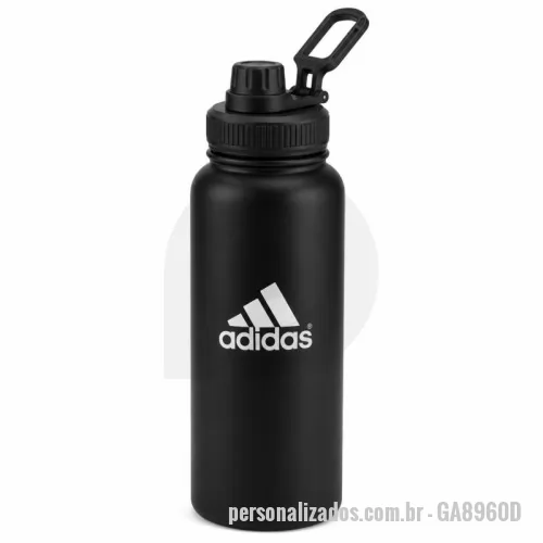 Garrafa térmica personalizada - Garrafa térmica Personalizada - GA8960D - Garrafa térmica personalizada em aço inox com capacidade de 1 litro. Possui acabamento premium, tampa rosqueável com alça para transporte e excelente conservação térmica para bebidas quentes ou frias. Ideal para ações promocionais, eventos corporativos, campanhas de marketing, academias, brindes empresariais e programas de incentivo. Ampla área para personalização com logomarca da empresa. - 182160 - Garrafa térmica