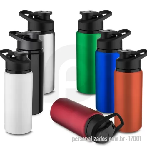 Garrafa térmica personalizada - Garrafa de alumínio com capacidade de até 650ml em cores.