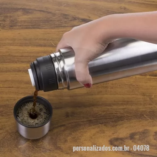 Garrafa térmica personalizada - Garrafa Térmica Inox 1L