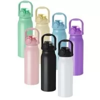 Garrafa térmica em aço inox com parede dupla isolada a vácuo, com capacidade de até 1,7l. Alça ergonômica em plástico. Tampa rosqueável com anel de silicone para vedação. Bico por meio de sucção com canudo e com acionamento prático por meio de botão. Pintura brilhosa.