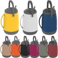 Garrafa Térmica 2,5 litros da marca (Soprano) modelo Atacama, design que permite utilizar pedras grande de gelo, com tampa rosqueavel e bico retrátil, com alça para transporte com isolamento térmico em Poliuretano (PU).