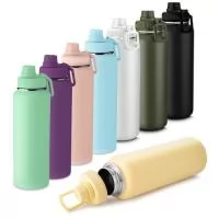 Garrafa térmica em aço inox com parede dupla isolada a vácuo e com capacidade de 1,2l. Alça plástica para transporte, bico rosqueável para fácil acesso e tampa rosqueável com anel de silicone. Conta com uma pintura a pó.  Conserva líquidos : ??8 horas ??12 horas