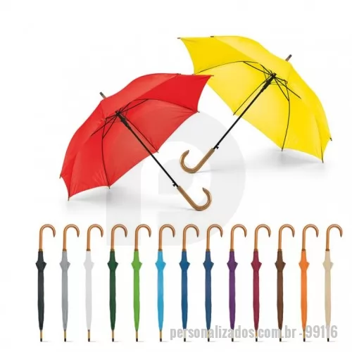Guarda chuva personalizada - Guarda-chuva Guarda-chuva. Poliéster 190T. Pega em madeira. Abertura automática. ø1040 mm | 885 mm