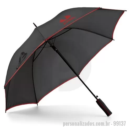 Guarda chuva personalizada - Guarda-chuva em poliéster 190T com pega em EVA e abertura automática. Detalhe com linha colorida no guarda-chuva e na pega. ø1040 mm | 825 mm