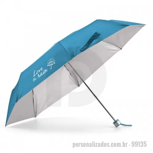 Guarda chuva personalizada - Guarda-chuva em poliéster 190T dobrável em 3 secções e de abertura manual. Disponível em várias cores, com interior em cinza. Guarda-chuva prático e leve. Fornecido em bolsa. ø960 x 240 mm | Bolsa: ø40 x 225 mm