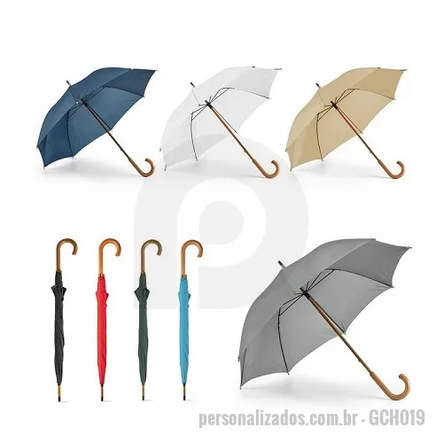 Guarda chuva personalizada - Guarda-Chuva com Haste e Pega em Madeira