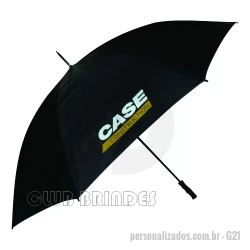 Guarda chuva personalizada - Guarda Chuva Portaria, cabo reto. Disponível em várias cores. Gravação da logomarca em 1 cor em 2 gomos já inclusa.  29  X 8 varetas duplas. Tamanho: Aprox. 140/150 cm de envergadura.