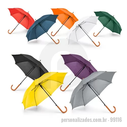 Guarda chuva personalizada - Guarda Chuva Portaria. Pega em Madeira. Abertura automática. ø1040 mm 
