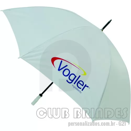 Guarda chuva personalizada - Guarda Chuva Portaria, cabo reto. Disponível em várias cores. Gravação da logomarca em 1 cor em 2 gomos já inclusa.  29  X 8 varetas duplas. Tamanho: Aprox. 140/150 cm de envergadura.
