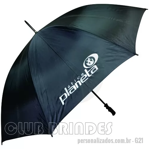 Guarda chuva personalizada - Guarda Chuva Portaria, cabo reto. Disponível em várias cores. Gravação da logomarca em 1 cor em 2 gomos já inclusa.  29  X 8 varetas duplas. Tamanho: Aprox. 140/150 cm de envergadura.