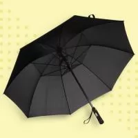 Guarda-chuva em Nylon 190T com ventilador embutido.  Abertura e fechamento manual.  Material: Estrutura em Metal cromado e Hastes em Fibra  Detalhes: 8 Hastes e Cabo plástico.  Ventilador funciona com 4 pilhas AA.