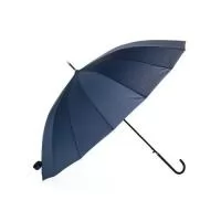 Guarda-chuva de poliéster com abertura automática, estrutura em aço e 16 varetas em fibra de vidro. Possui pegador em couro sintético com botão de acionamento. Tamanho: 85,5cm. Personalização em Silkscreen.