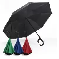 Guarda-chuva reversível com haste em metal e poliéster/ pongee 190t. cabo plástico e abertura automática. medidas: ø1100x82mm.