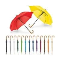 Guarda-chuva em poliéster 190t com haste em metal e pega em madeira e abertura automática. Ø1040 x 885 mm