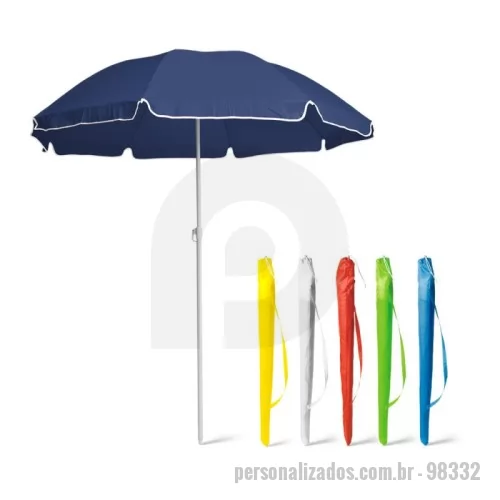 Guarda sol personalizada - Guarda-sol em poliéster 170T. Fornecido em bolsa. ø1400 x 1600 mm | Bolsa: 1000 x 120 mm