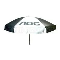 Guarda Sol Ø1,60m (80x8) de diâmetro. Material: Armação em aço 1.040 a 1.070 efeito MOLA com 08 varetas Ø 3,50 a 4,00mm com acabamento em pintura  eletrostática EPOXI PÓ, haste central em alumínio trefilado com parede 08 a 1,00mm com reforço de madeira inteiriço  nas duas extremidades. Cobertura: em BAGUM (lona de PVC com trama em poliéster) de 0,28 a 0,31microns. Disponível em várias cores. Gravação da logomarca em 1 cor aplicada em 4 gomos já inclusa.