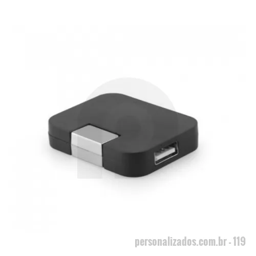 Hub personalizado - Hub USB 2.0. com 4 portas para conectar até 4 dispositivos móveis. 52 x 41 x 12 mm