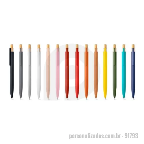 Impressão personalizado - Impressão Personalizado - 91793 - Esferográfica com corpo em alumínio 100% reciclado, topo em Pet 100% reciclado, botão em bambu e clipe de metal. Escrita em azul até 1.5 km. A cor e o resultado da impressão nos materiais naturais pode variar entre produtos. ø10 x 140 mm - 179459 - Impressão