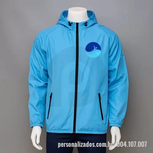 Jaqueta Corta-Vento personalizada - Jaqueta corta vento com capuz, opções com e sem forro. Diversas cores e opções para personalização
