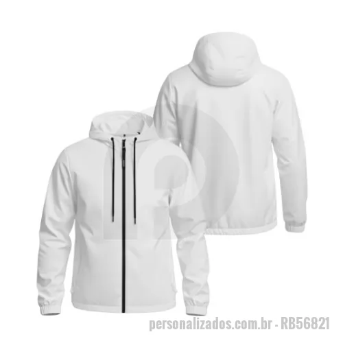 Jaqueta Corta-Vento personalizada - FICHA TÉCNICA – JAQUETA CORTA-VENTO (WINDBREAKER). Descrição do Produto  Jaqueta corta-vento desenvolvida para proteção contra vento leve e moderado, ideal para atividades externas, eventos esportivos, uso corporativo e campanhas promocionais. Produto leve, funcional e altamente personalizável. Especificações Técnicas Produto: Jaqueta corta-vento personalizada Material externo: Poliéster leve ou nylon emborrachado Forro: Sem forro ou forro em tela respirável (mesh) Estrutura: Leve e dobrável Fechamento: Zíper frontal reforçado Gola: Alta (proteção contra vento) Capuz: Opcional (fixo ou removível) Bolsos: Laterais com zíper ou embutidos Punhos e barra: Elástico ou regulagem Ventilação: Ilhós ou painéis respiráveis (opcional). Medidas (padrão) PP, P, M, G, GG, XGG (Modelagem ajustável conforme necessidade do cliente). Personalização Sublimação total (em modelos apropriados) Silk screen (serigrafia) Transfer digital Bordado (pequenas áreas) Patch emborrachado (PVC) ou bordado Logo no peit