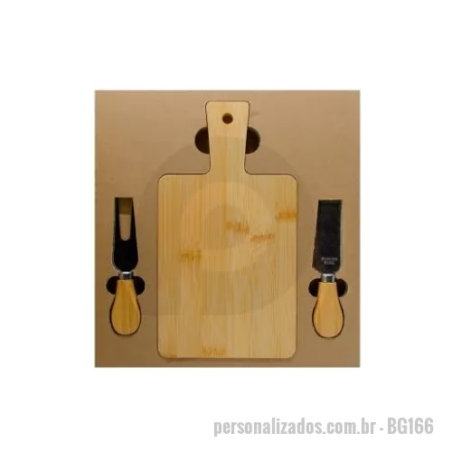 Kit acessórios para queijo personalizado - Tabua De Queijos Em Bambu Com Acessorios