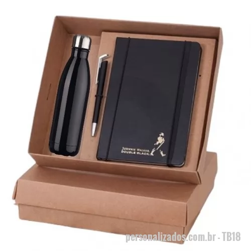 Kit Boas Vindas personalizado - 1 MOLESKINE G 1 SQUEEZE 1 CANETA 1 CAIXA KRAFT