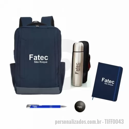 Kit Boas Vindas personalizado - Kit Boas Vindas Personalizado contendo: mochila personalizada para notebook (15,7