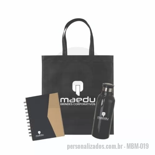 Kit Boas Vindas personalizado - * Kit Boas Vindas para Empresa Personalizado de acordo com a necessidade.  * Contém Sacola, Caderno e Garrafa de Inox