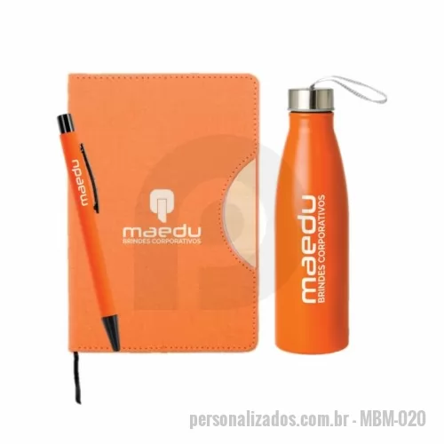 Kit Boas Vindas personalizado - * Kit Boas Vindas para Empresa Personalizado de acordo com a necessidade.  * Contém Caneta, Caderno e Garrafa de Alumínio