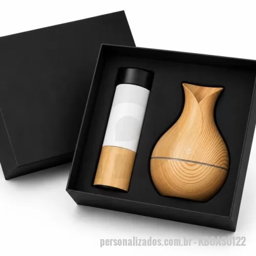 Kit Boas Vindas personalizado - Kit boas vindas com garrafa térmica e umidificador