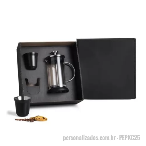 Kit café personalizado - Kit Para Café - 3 Pçs para Brindes Personalizados