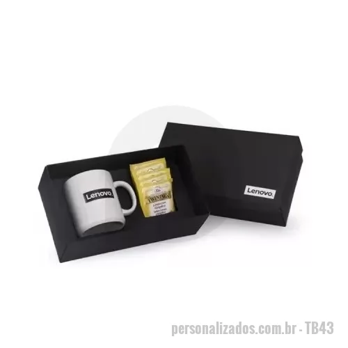 Kit chá personalizado - 1 Caixa Duplex 1 Caneca 3 Unidades de Chá Twinings