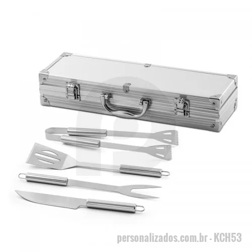 Kit churrasco personalizado - Kit Churrasco com 4 peças Personalizado