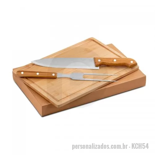Kit churrasco personalizado - Kit Churrasco com 3 peças Personalizado