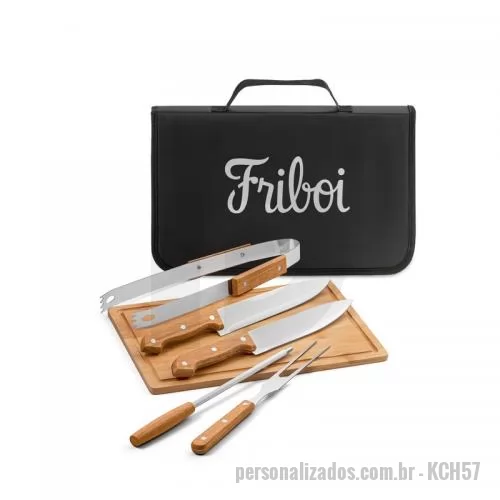 Kit churrasco personalizado - Kit Churrasco com 6 peças  Personalizado