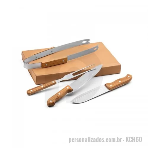 Kit churrasco personalizado - Kit Churrasco com 4 peças Personalizado
