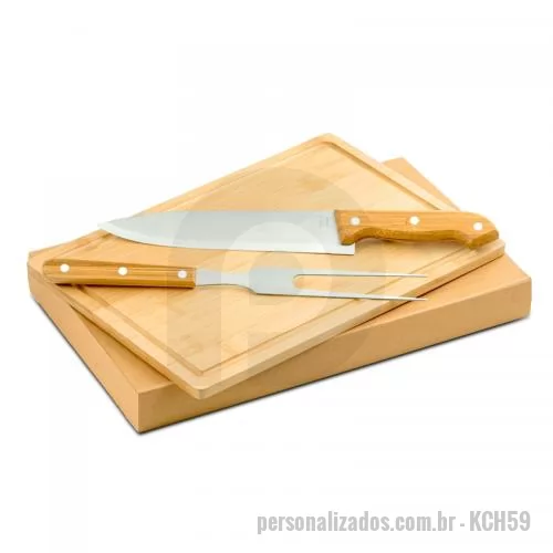 Kit churrasco personalizado - Kit Churrasco com 3 peças Personalizado