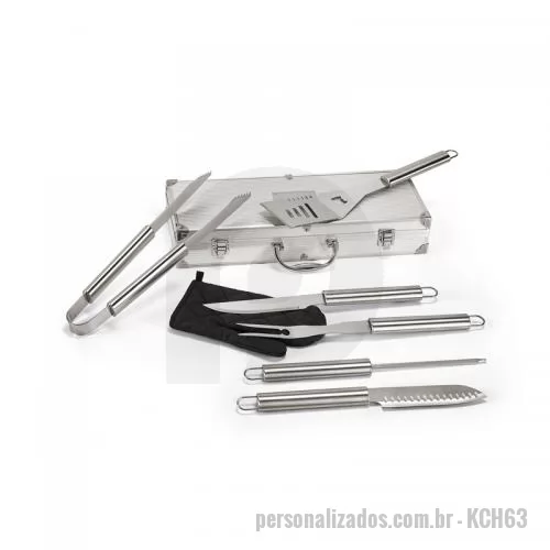 Kit churrasco personalizado - Kit Churrasco com 7 peças Personalizado