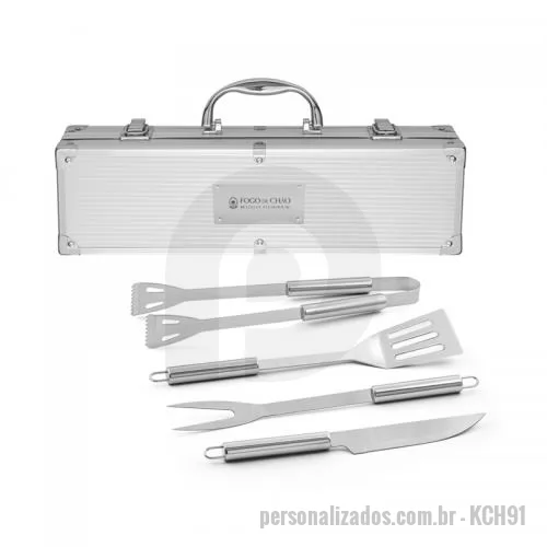 Kit churrasco personalizado - Kit Churrasco 4 peças Personalizado