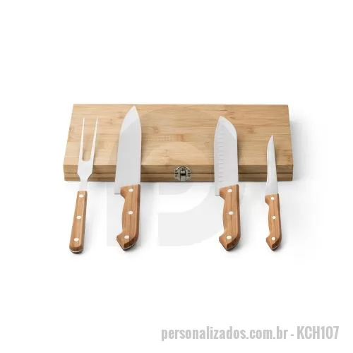 Kit churrasco personalizado - Kit Churrasco 4 Peças Personalizado