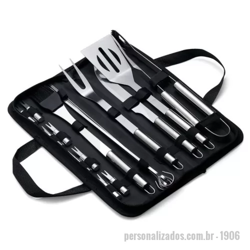 Kit churrasco personalizado - Kit Churrasco 17 Peças  37,2 x 13,1 cm