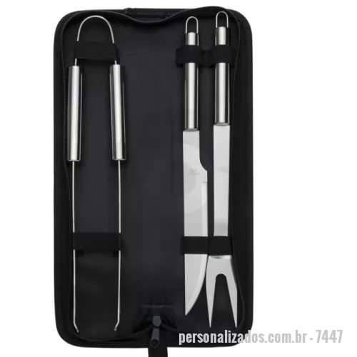 Kit churrasco personalizado - Kit Churrasco 3 peças 37,2 x 9,1 cm