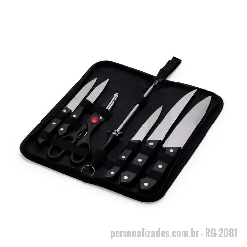 Kit churrasco personalizado - O churrasco vai ficar ainda melhor com o nosso kit de 7 peças em inox, incluso: uma faca de chef de 7 polegadas uma faca de desossa de 7 polegadas uma faca para fatiar de 4,5 polegadas, uma faca de descascar de 4,5 polegadas, uma faca de legumes de 3