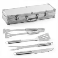 Kit Churrasco 4 Pe?as A?o Inox
