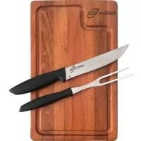 Kit churrasco tábua eucalipto fabricação local + faca e garfo Tramontina. Gravação indelével da logo a laser na tábua e na faca. Um presente útil, de ótima apresentação e durabilidade extrema, garantindo a visualização da sua marca por muitos e muitos anos. Despachamos com frete pago para todo o Brasil.